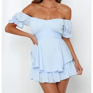 Hello Molly Proper Credit Romper Steel Blue